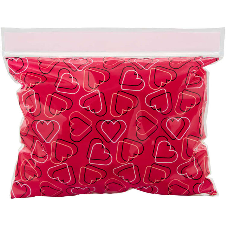 Red Heart Pattern Valentine's Day Resealable Treat Bags, 20-Count