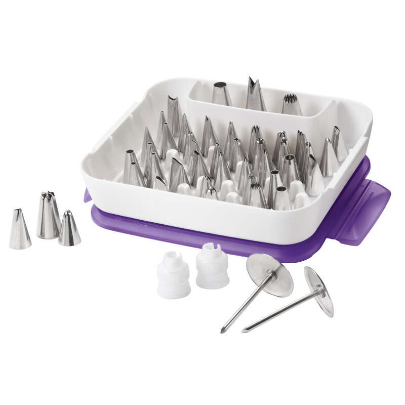 Master Cake Decorating Piping Tips Set, 55-Piece Cake and Cupcake Decorating Set image number 0