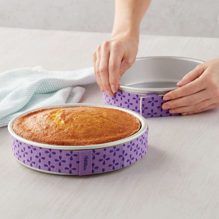 Bake-Even Strips and Round Cake Pan Set, 8-Piece - 6, 8, 10, and 12 x 2-Inch Aluminum Cake Pans
