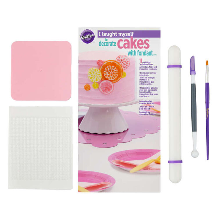 "I Taught Myself To Decorate Cakes With Fondant" Book Set - Fondant Cutter and Tools