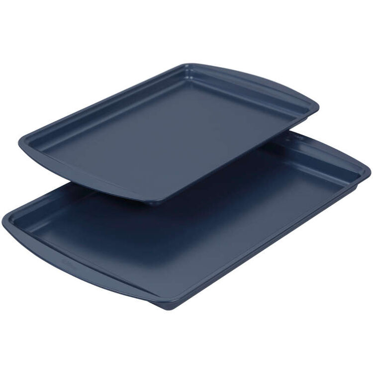 Diamond-Infused Non-Stick Navy Blue Baking Set, 7-Piece