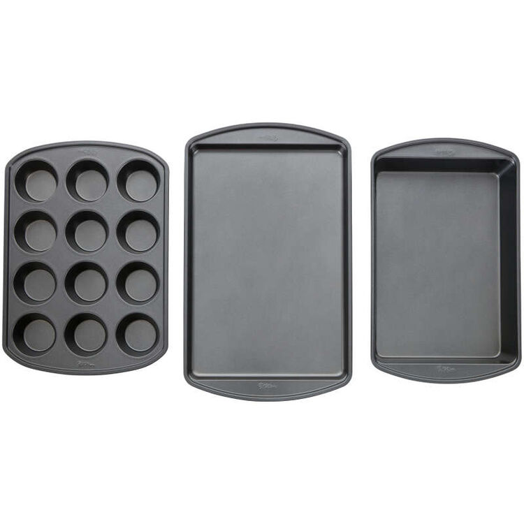 Perfect Results Muffin, Baking and Oblong Pan Bakeware Set, 3-Piece
