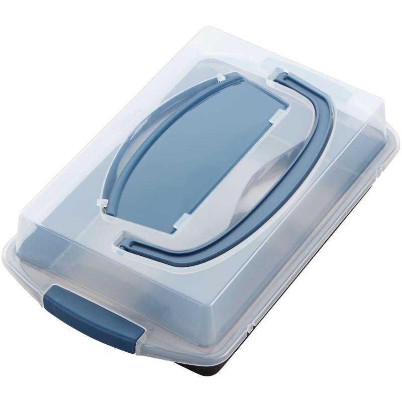 Perfect Results Oblong Cake Pan with Lid and Cutter, 3-Piece Set image number 2