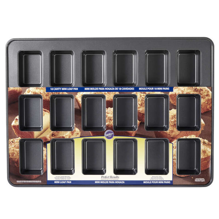 Perfect Results Premium Non-Stick Mini Loaf Pan, 18-Cavity