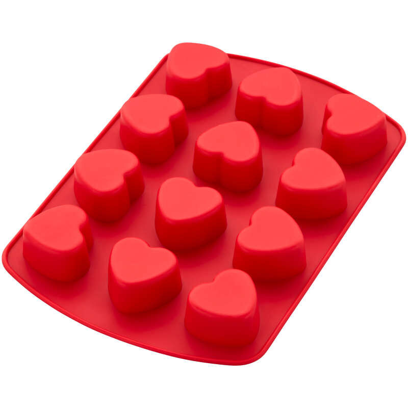 Valentine's Day Small Heart Silicone Candy Mold, 12-Cavity image number 1