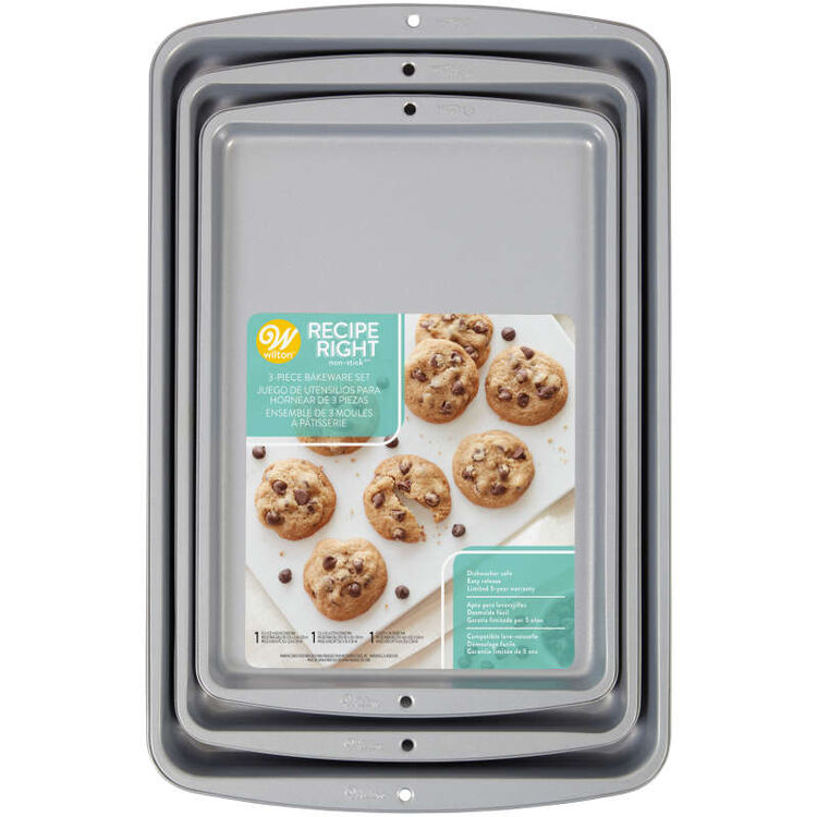 Recipe Right Cookie Sheet Set, 3-Piece Non-Stick Baking Sheets