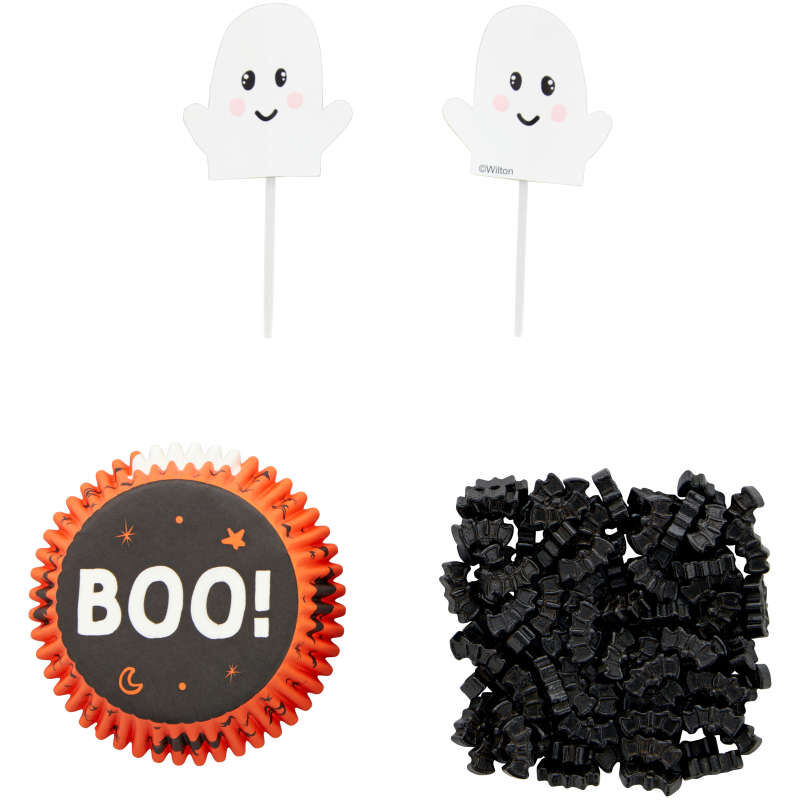 Whimsical Ghost Cupcake Decorating Kit, 24 Sets image number 0