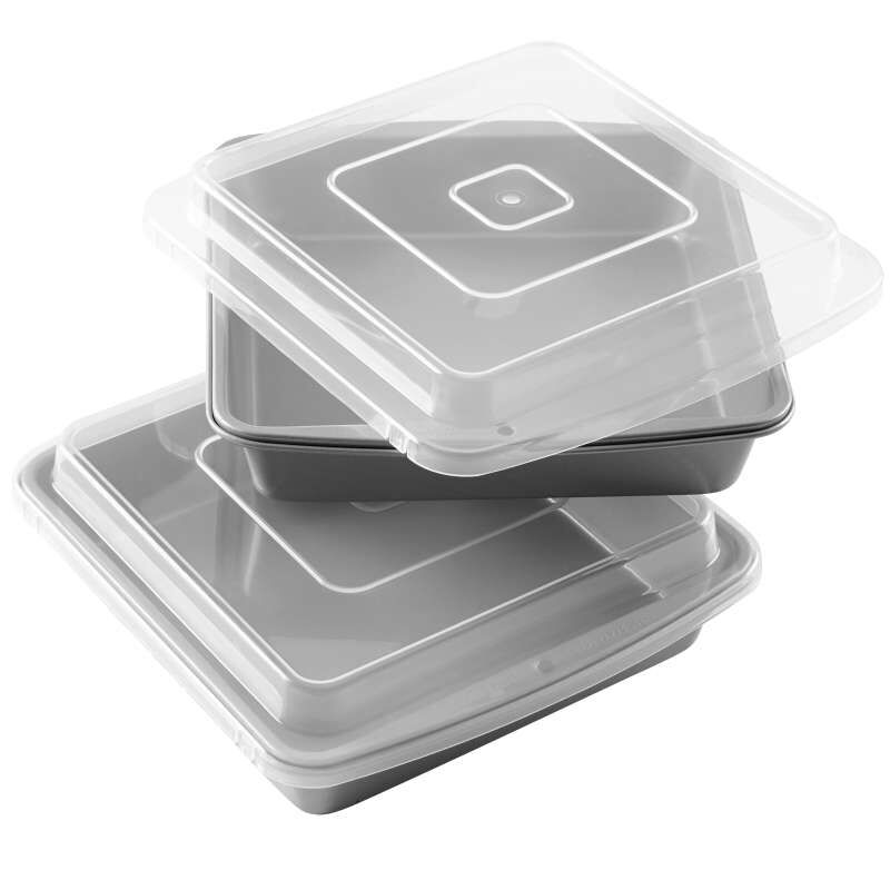 Recipe Right Non-Stick 9-Inch Square Brownie Baking Pan with Lid, Multipack of 2 image number 1
