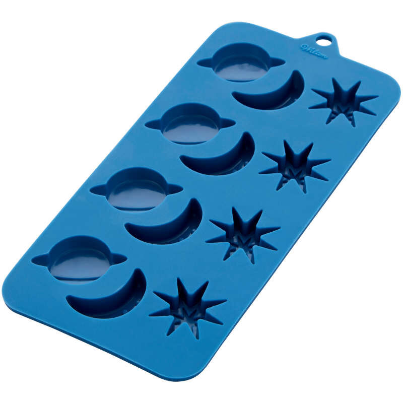 Planet, Moon and Star Silicone Candy Mold, 12-Cavity image number 1