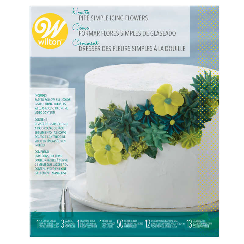 How to Pipe Simple Icing Flowers Cake Decorating Kit, 68-Piece image number 1