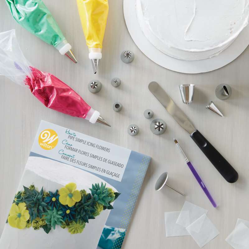 How to Pipe Simple Icing Flowers Cake Decorating Kit, 68-Piece image number 3