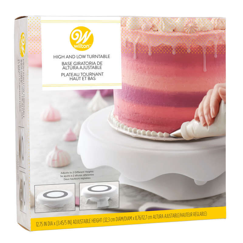 High and Low Spinning Cake Turntable Stand, 12.7 in. image number 1