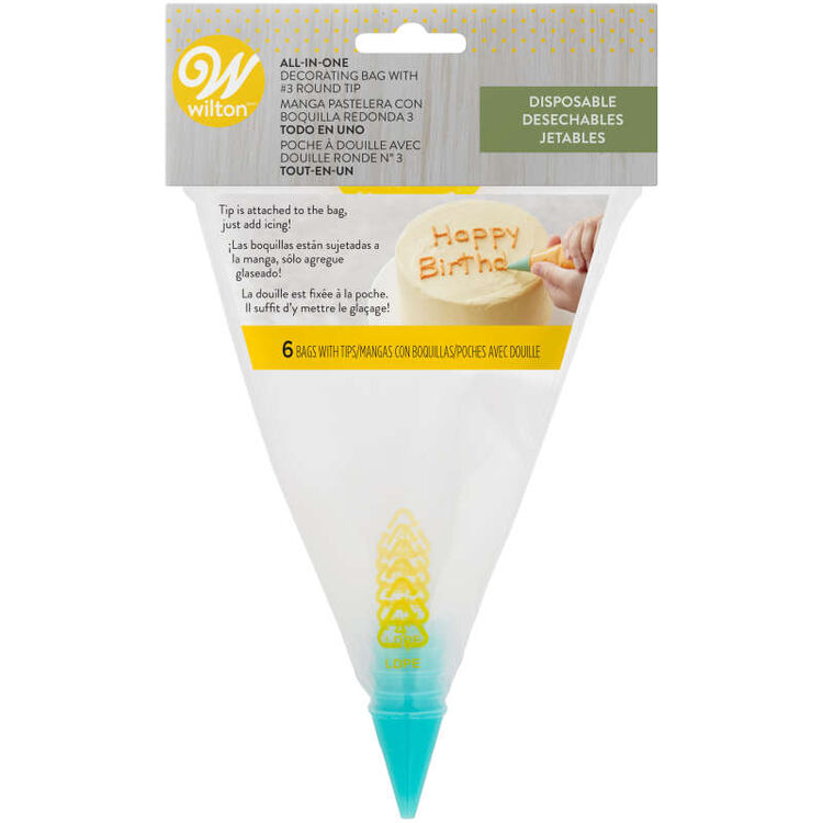 All-in-One Decorating Bag with #3 Round Tip