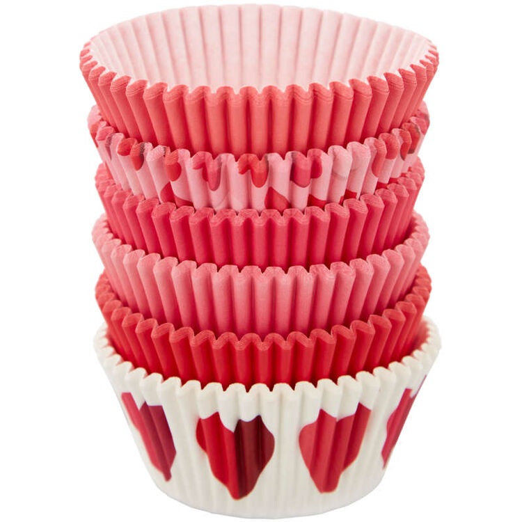 Red & Pink Hearts Valentine Cupcake Liners, 150-Count
