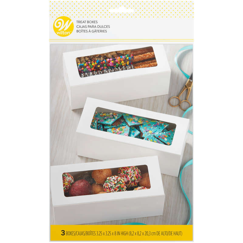 White Rectangle Treat Boxes, 3-Count image number 0