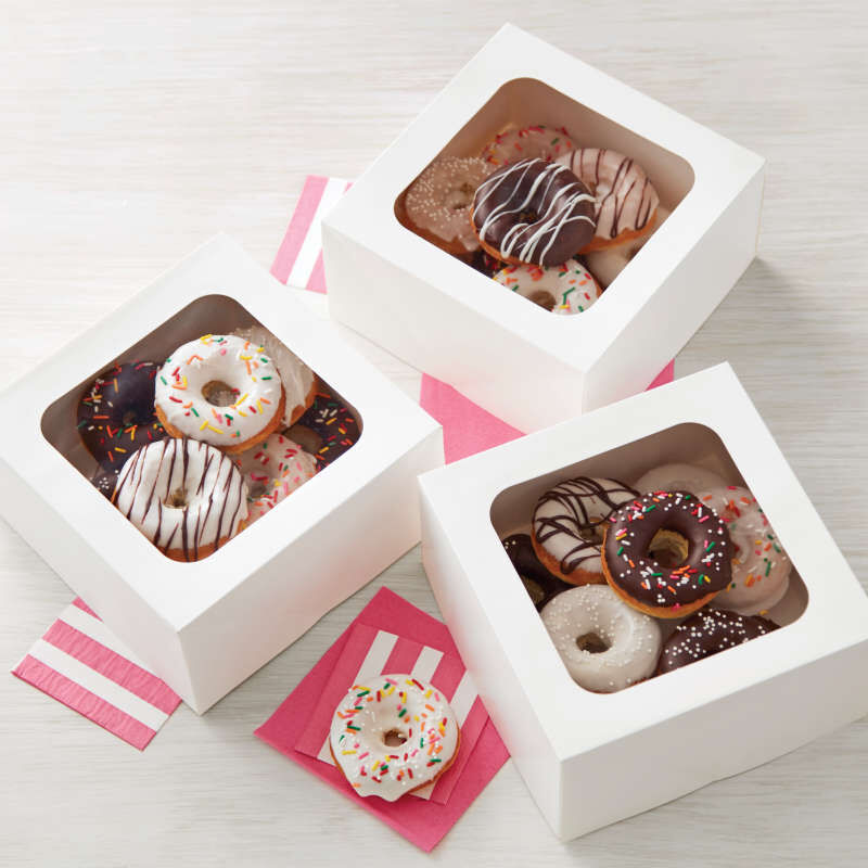 White Bakery Boxes with Cake Donuts image number 3