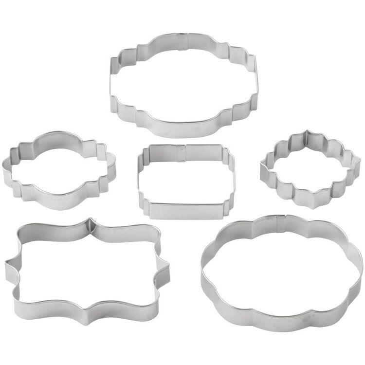 Fondant and Gum Paste Plaque Cut-Outs, 6-Piece