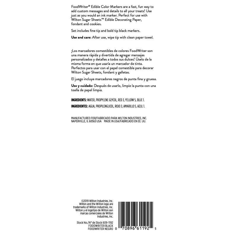 FoodWriter Edible Black Color Marker Set, 2-Piece image number 2
