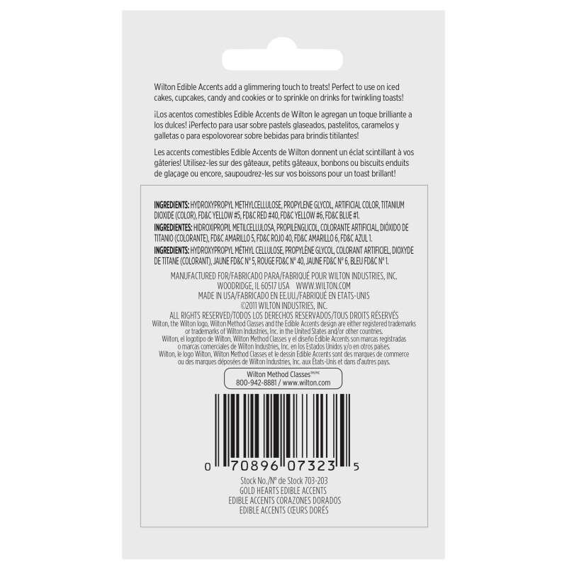 Gold Heart Edible Accents, 0.06 oz. - Cake Decorating Supplies image number 4