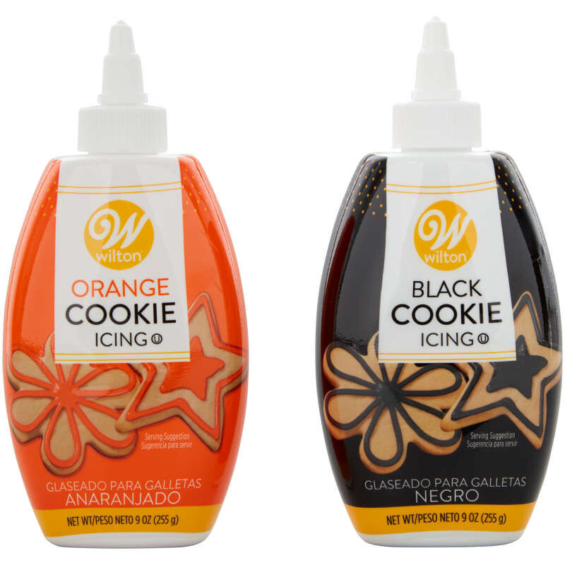 Black and Orange Cookie Icing Set, 2-Piece image number 1
