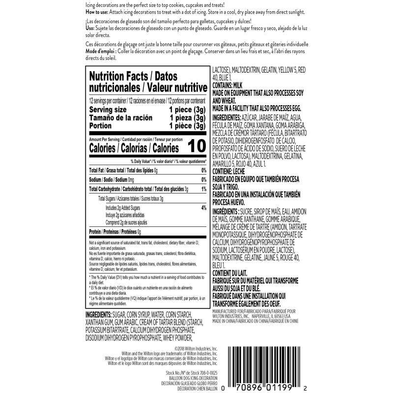 Balloon Dog Icing Decorations, 12-Count image number 1