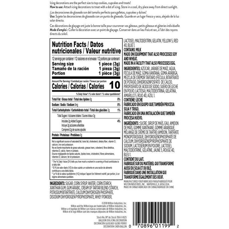 Balloon Dog Icing Decorations, 12-Count